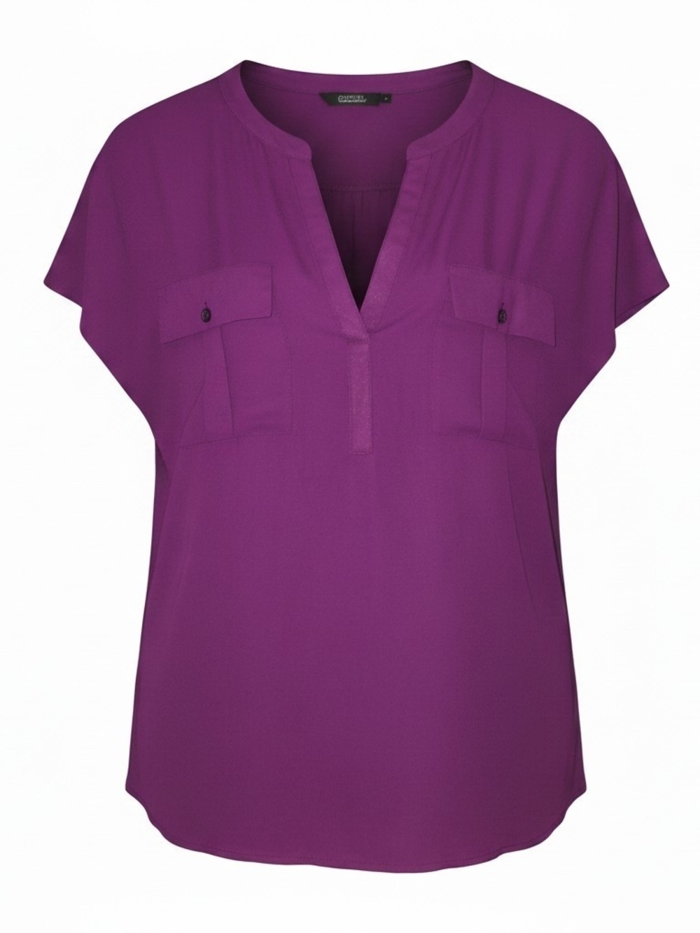 INC International Concepts Plum Split-Neck Pocket Blouse